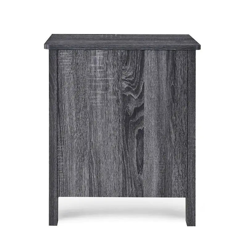 Modern Nightstand with 2 Drawers and Metal Handles