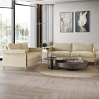 Glam Velvet Upholstered 2-Piece Living Room Set