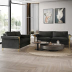 Glam Velvet Upholstered 2-Piece Living Room Set