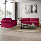 Glam Velvet Upholstered 2-Piece Living Room Set