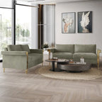 Glam Velvet Upholstered 2-Piece Living Room Set