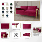 Glam Velvet Upholstered 2-Piece Living Room Set