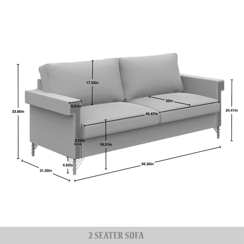Glam Velvet Upholstered 2-Piece Living Room Set