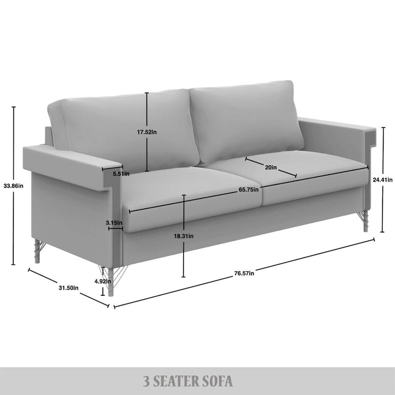 Glam Velvet Upholstered 2-Piece Living Room Set