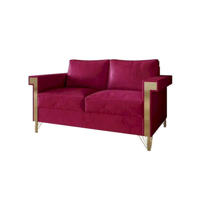 Glam Velvet Upholstered 2-Piece Living Room Set