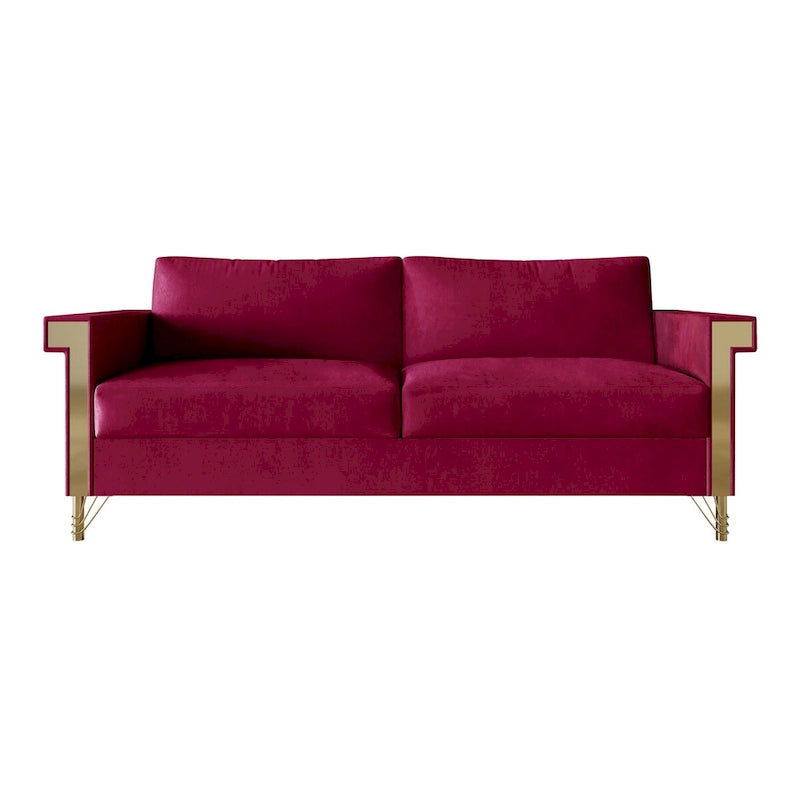 Glam Velvet Upholstered 2-Piece Living Room Set