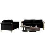 Glam Velvet Upholstered 2-Piece Living Room Set