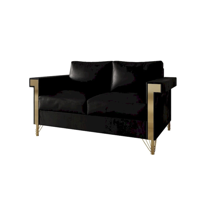 Glam Velvet Upholstered 2-Piece Living Room Set