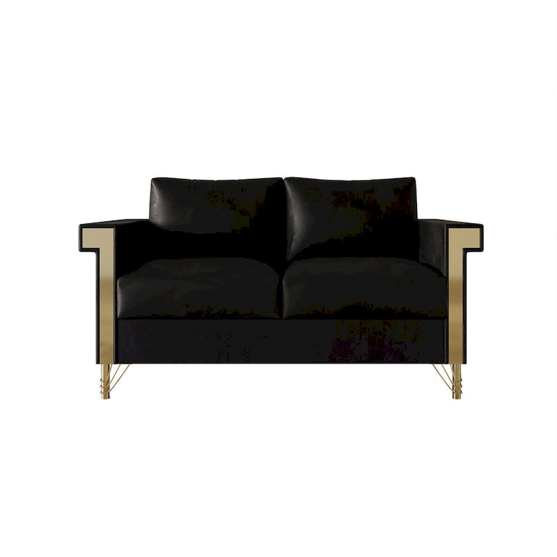 Glam Velvet Upholstered 2-Piece Living Room Set