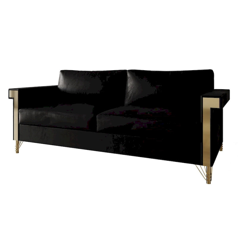 Glam Velvet Upholstered 2-Piece Living Room Set