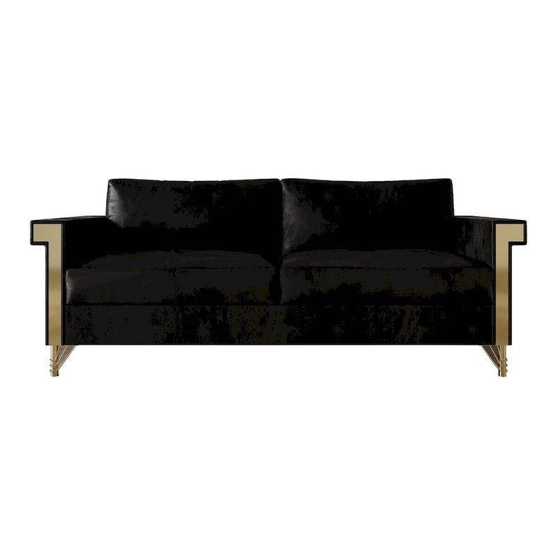 Glam Velvet Upholstered 2-Piece Living Room Set