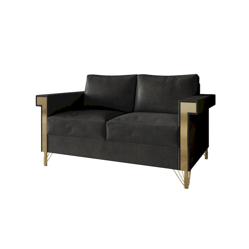 Glam Velvet Upholstered 2-Piece Living Room Set