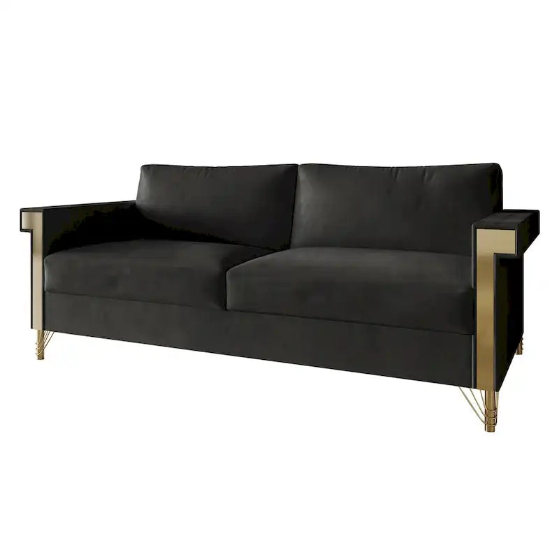 Glam Velvet Upholstered 2-Piece Living Room Set