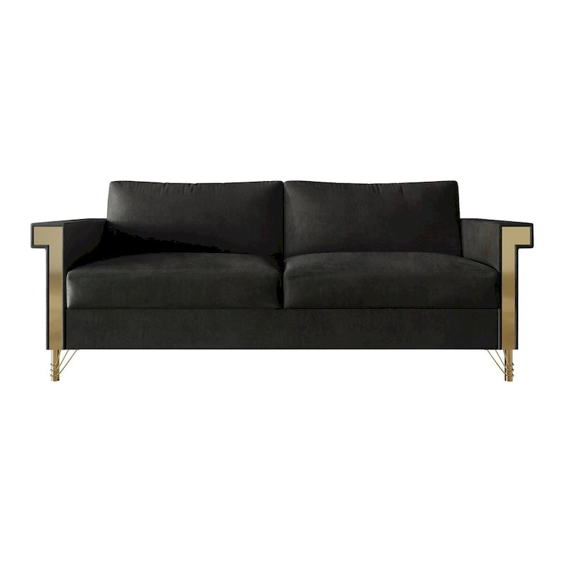 Glam Velvet Upholstered 2-Piece Living Room Set