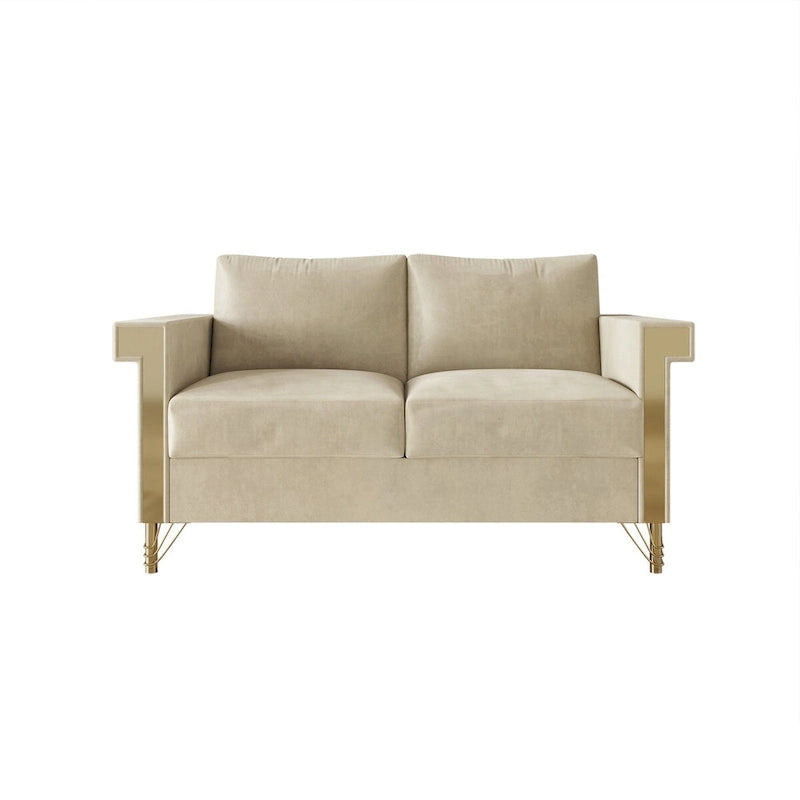 Glam Velvet Upholstered 2-Piece Living Room Set