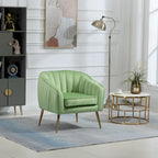 Modern Velvet Accent Chair with Ottoman for Living Room/Bedroom/Nail Salon