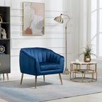 Modern Velvet Accent Chair with Ottoman for Living Room/Bedroom/Nail Salon