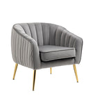 Modern Velvet Accent Chair with Ottoman for Living Room/Bedroom/Nail Salon