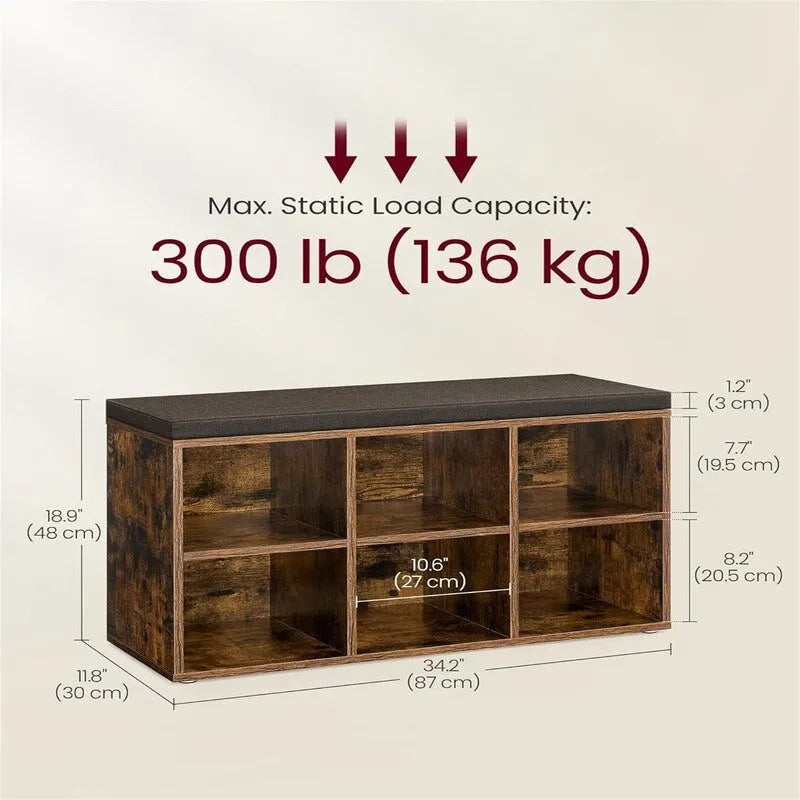 Shoe Storage Organizer - 11.8 D x 34.2 W x 18.9 H