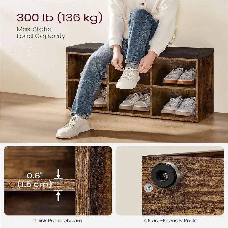 Shoe Storage Organizer - 11.8 D x 34.2 W x 18.9 H