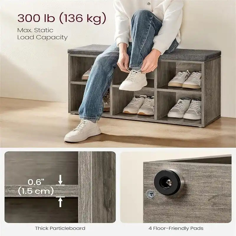 Shoe Storage Organizer - 11.8 D x 34.2 W x 18.9 H