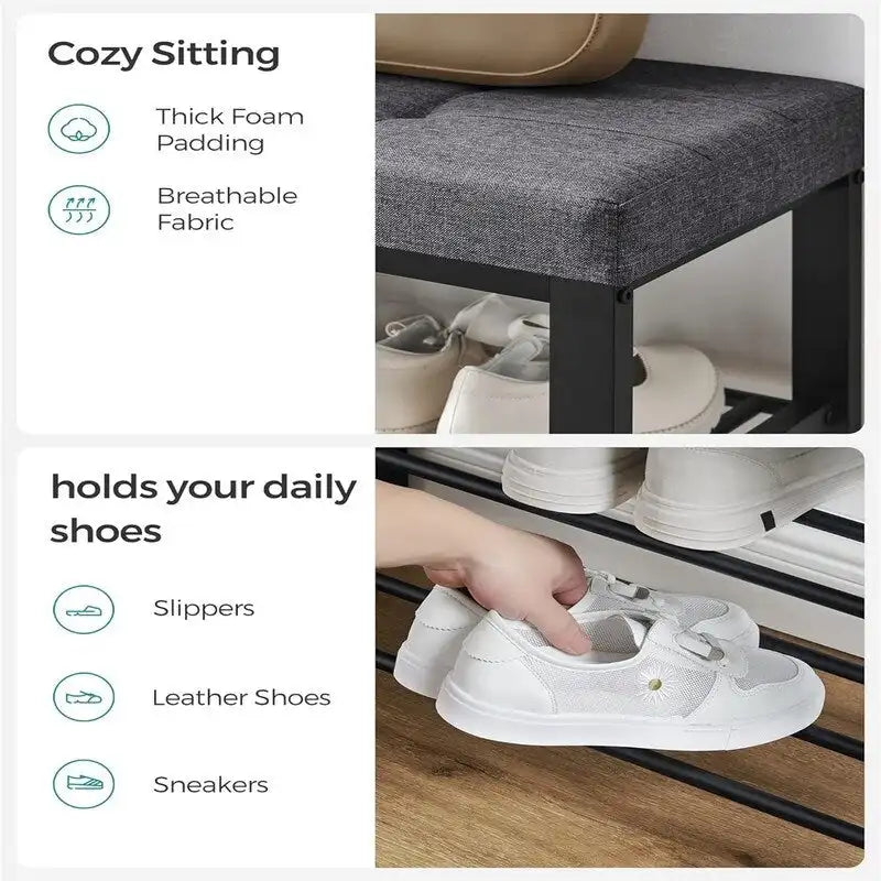 3-Tier Shoe Rack for Entryway - 12.2 D x 31.9 W x 19.3 H