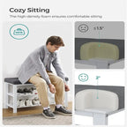 3-Tier Shoe Rack for Entryway - 12.2 D x 31.9 W x 19.3 H