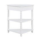 33.8 Small Triangle Corner Table,Wood Corner Side Table for Small Spaces,3 Tier End Corner Table with Solid Wood Legs