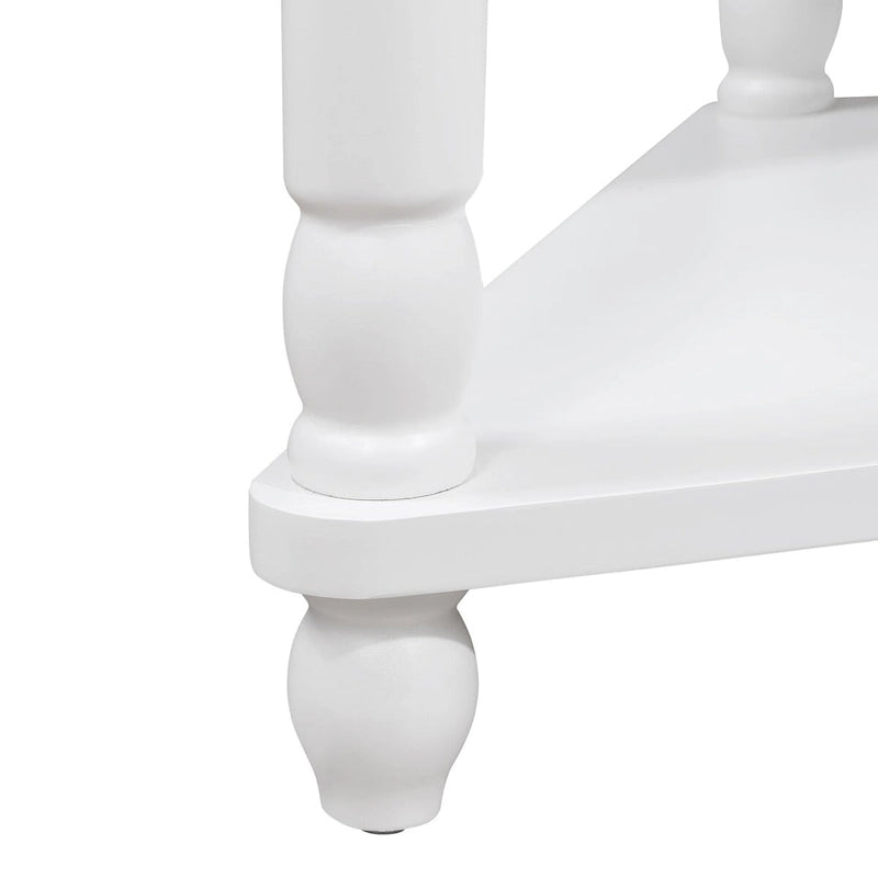 33.8 Small Triangle Corner Table,Wood Corner Side Table for Small Spaces,3 Tier End Corner Table with Solid Wood Legs