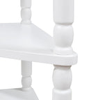 33.8 Small Triangle Corner Table,Wood Corner Side Table for Small Spaces,3 Tier End Corner Table with Solid Wood Legs