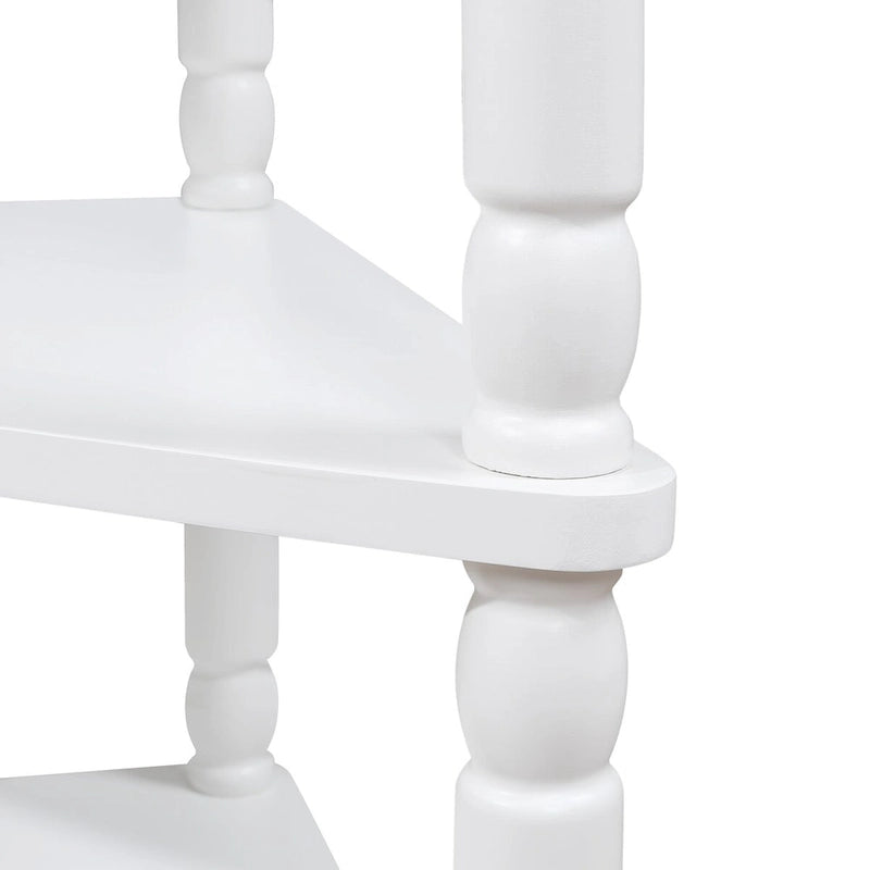 33.8 Small Triangle Corner Table,Wood Corner Side Table for Small Spaces,3 Tier End Corner Table with Solid Wood Legs