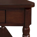 33.8 Small Triangle Corner Table,Wood Corner Side Table for Small Spaces,3 Tier End Corner Table with Solid Wood Legs