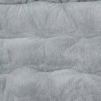 Folding Synthetic Fur Oversized Saucer Chair with Steel Frame - N/A