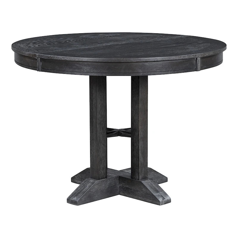 Retro Style Dining Table with Extendable Tabletop - N/A