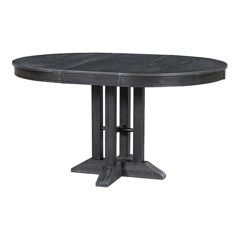 Retro Style Dining Table with Extendable Tabletop - N/A