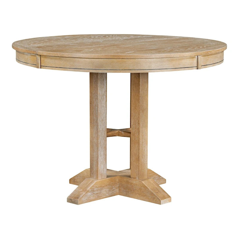 Retro Style Dining Table with Extendable Tabletop - N/A