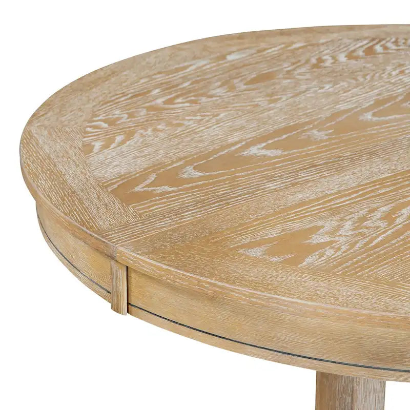 Retro Style Dining Table with Extendable Tabletop - N/A