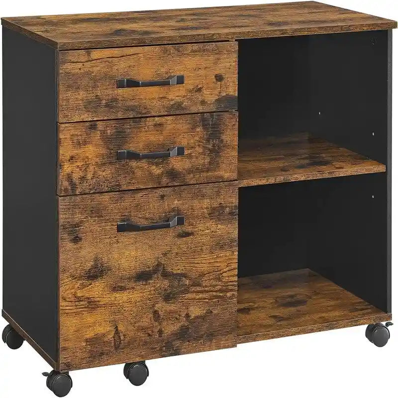 3 Drawers and Open Storage Shelves - 15.7 D x 31.5 W x 26 H