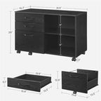 3 Drawers and Open Storage Shelves - 15.7 D x 31.5 W x 26 H