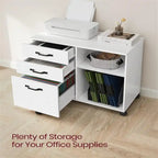 3 Drawers and Open Storage Shelves - 15.7 D x 31.5 W x 26 H