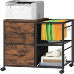 File Cabinet 2 Fabric Drawer Lateral Filing Cabinet fits A4 or Letter Size - 15.4 D x 27.9 W x 25.8 H