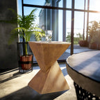 Modern Lightweight Concrete Side Table Accent Table Garden Patio - 12 x12 x18