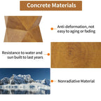 Modern Lightweight Concrete Side Table Accent Table Garden Patio - 12 x12 x18