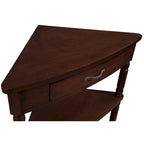 33.8 Small Triangle Corner Table, Wood Side Table for Small Spaces Living Room, 3 Tier End Corner Table with Solid Wood Legs