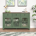 55  Vintage Style Kitchen Accent Buffet Sideboard Cabinet w/ Drawers - 55  in Width