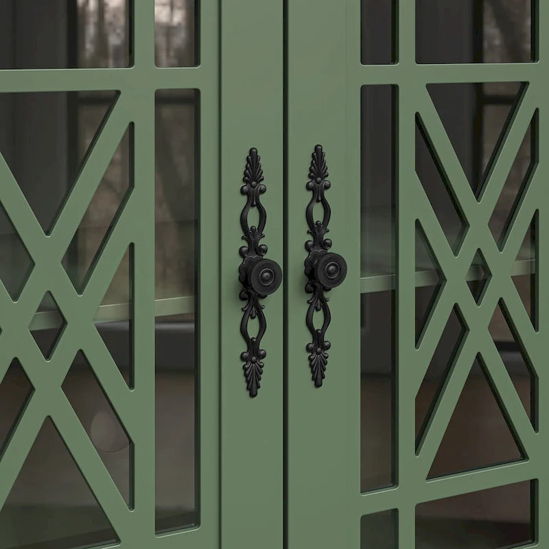 55  Vintage Style Kitchen Accent Buffet Sideboard Cabinet w/ Drawers - 55  in Width