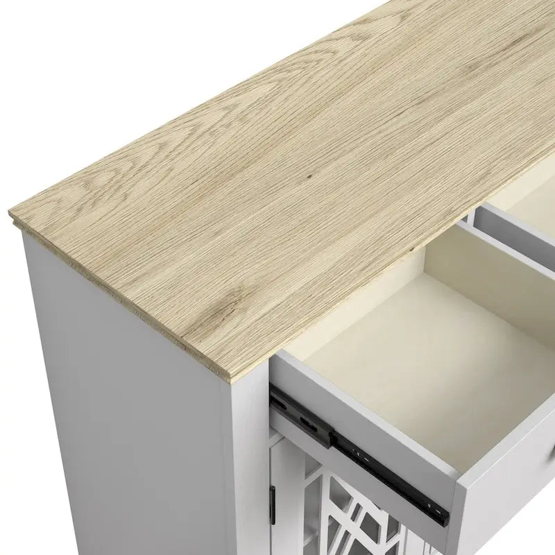 55  Vintage Style Kitchen Accent Buffet Sideboard Cabinet w/ Drawers - 55  in Width