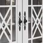 55  Vintage Style Kitchen Accent Buffet Sideboard Cabinet w/ Drawers - 55  in Width