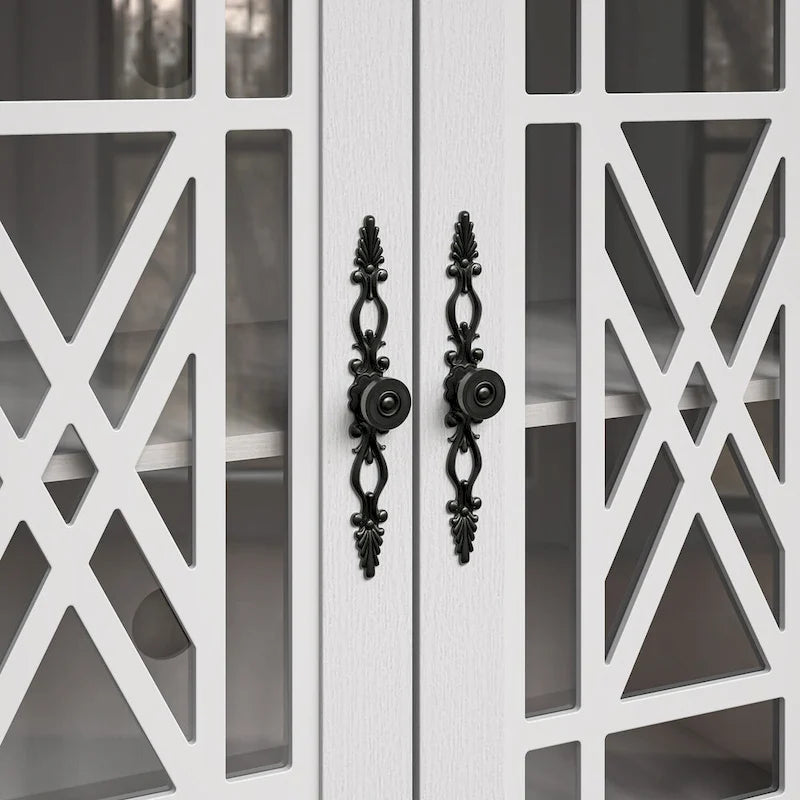 55  Vintage Style Kitchen Accent Buffet Sideboard Cabinet w/ Drawers - 55  in Width