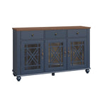 55  Vintage Style Kitchen Accent Buffet Sideboard Cabinet w/ Drawers - 55  in Width